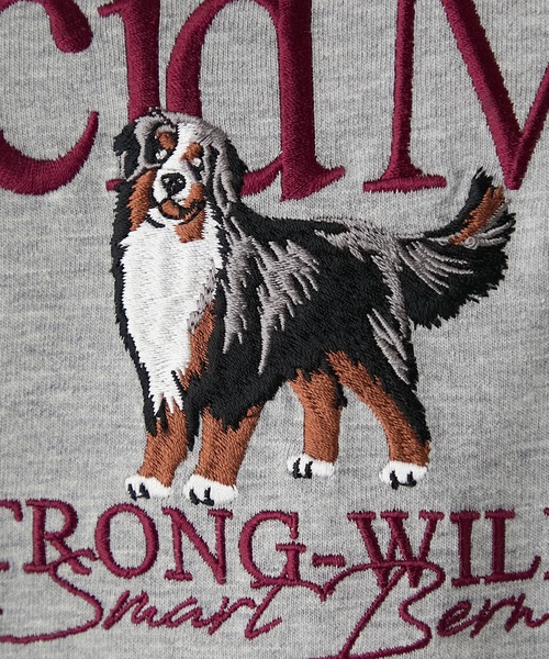 BONLECILL(ボンルシール)の「DOG刺繍ロンTEE(Tシャツ/カットソー・レディース・杢グレー/オフホワイト/ネイビー/レッド/チャコールグレー・FREE)」の10枚目の写真