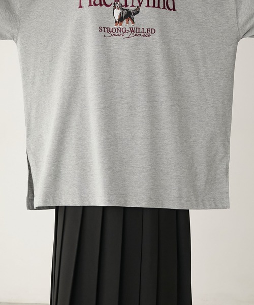 BONLECILL(ボンルシール)の「DOG刺繍ロンTEE(Tシャツ/カットソー・レディース・杢グレー/オフホワイト/ネイビー/レッド/チャコールグレー・FREE)」の14枚目の写真