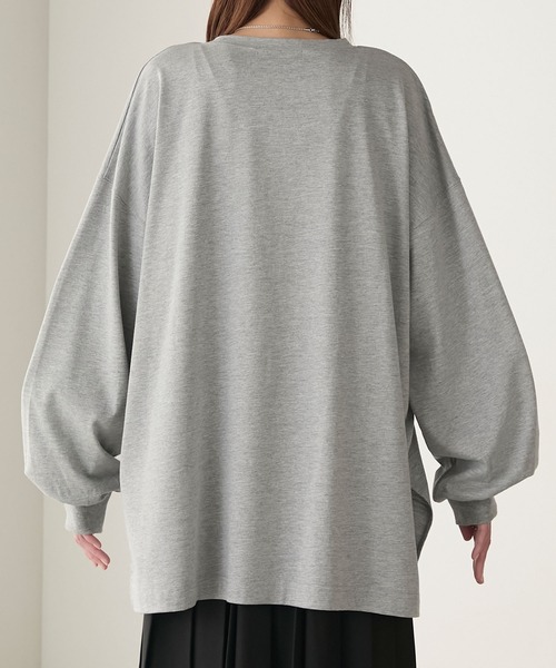 BONLECILL(ボンルシール)の「DOG刺繍ロンTEE(Tシャツ/カットソー・レディース・杢グレー/オフホワイト/ネイビー/レッド/チャコールグレー・FREE)」の18枚目の写真