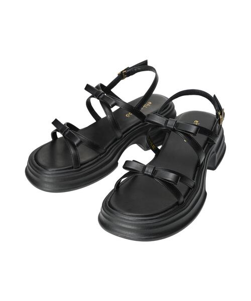 ehka sopo（エヘカソポ）の「ナローリボンサンダル（サンダル・レディース・オフホワイト/シルバー/ブラック・M/L）」の7枚目の写真