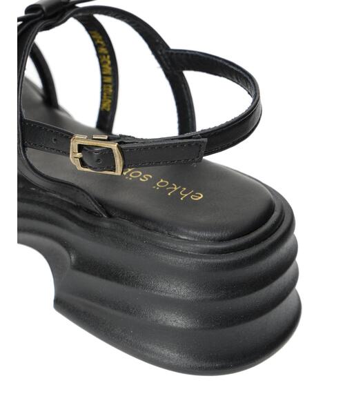 ehka sopo（エヘカソポ）の「ナローリボンサンダル（サンダル・レディース・オフホワイト/シルバー/ブラック・M/L）」の11枚目の写真