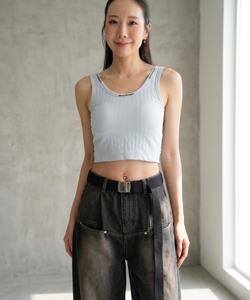 Per sist ence（パーシエンス）の「ロゴ入りタンクブラトップ（タンクトップ・レディース・ホワイト/ブラック/グレー・ONE SIZE）」の9枚目の写真