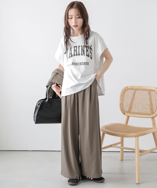 La-gemme(ラジェム)の「カレッジ風ロゴ Tシャツ(Tシャツ/カットソー・レディース・杢グレー/ブラック/ホワイト・フリー)」の15枚目の写真