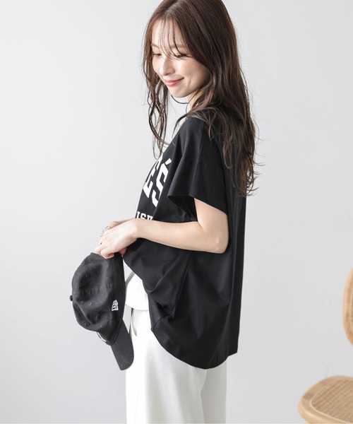 La-gemme(ラジェム)の「カレッジ風ロゴ Tシャツ(Tシャツ/カットソー・レディース・杢グレー/ブラック/ホワイト・フリー)」の19枚目の写真