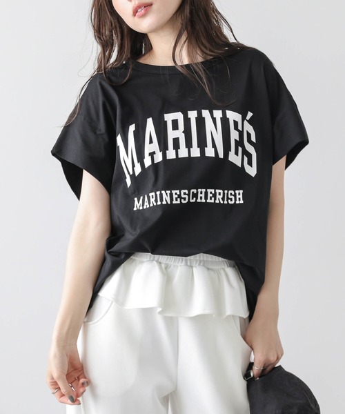La-gemme(ラジェム)の「カレッジ風ロゴ Tシャツ(Tシャツ/カットソー・レディース・杢グレー/ブラック/ホワイト・フリー)」の20枚目の写真