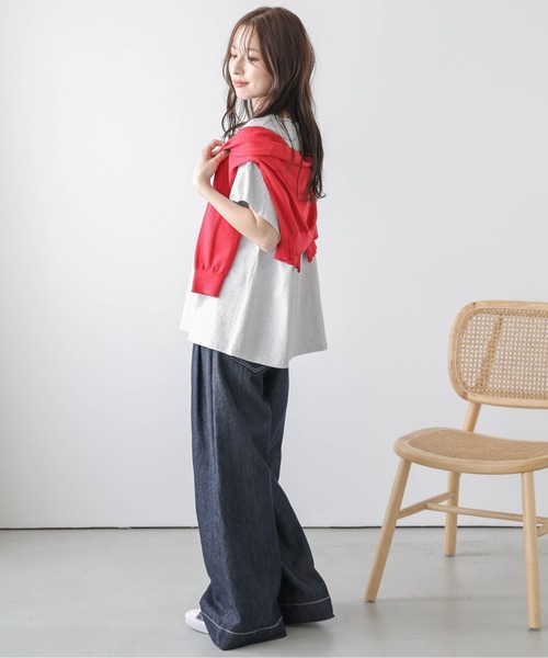 La-gemme(ラジェム)の「カレッジ風ロゴ Tシャツ(Tシャツ/カットソー・レディース・杢グレー/ブラック/ホワイト・フリー)」の10枚目の写真