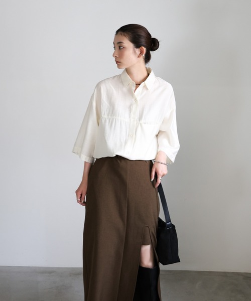 select MOCA(セレクトモカ)の「フェイクレイヤードスリットスカート(スカート・レディース・ブラック/ブラウン・MEDIUM/LARGE)」の21枚目の写真