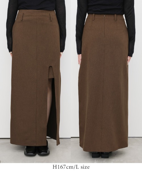 select MOCA(セレクトモカ)の「フェイクレイヤードスリットスカート(スカート・レディース・ブラック/ブラウン・MEDIUM/LARGE)」の12枚目の写真