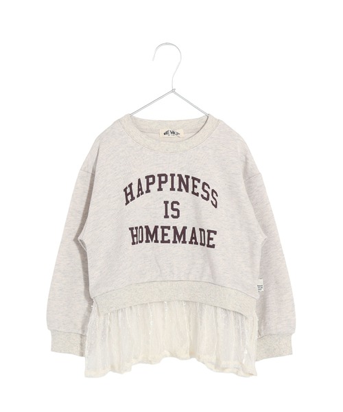 MAKE YOUR DAY（メイクユアデイ）の「HOMEMADEロゴフリル付きファミリー裏毛トレーナー■80～140cm（スウェット・キッズ・ミント/ライトグレー/ブラック・140/130/80/120/110/90/100）」の3枚目の写真