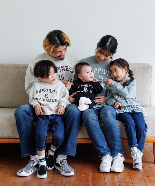 MAKE YOUR DAY（メイクユアデイ）の「HOMEMADEロゴフリル付きファミリー裏毛トレーナー■80～140cm（スウェット・キッズ・ミント/ライトグレー/ブラック・140/130/80/120/110/90/100）」の13枚目の写真