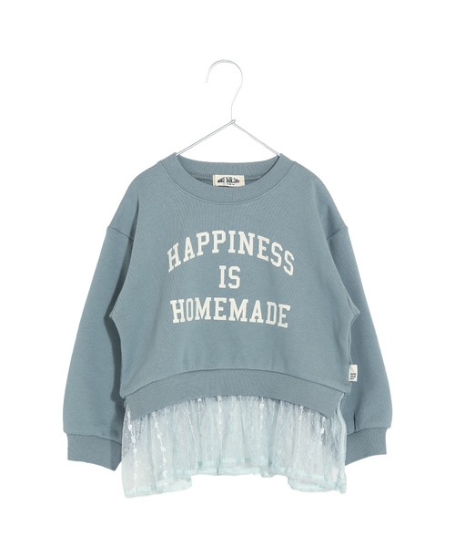 MAKE YOUR DAY（メイクユアデイ）の「HOMEMADEロゴフリル付きファミリー裏毛トレーナー■80～140cm（スウェット・キッズ・ミント/ライトグレー/ブラック・140/130/80/120/110/90/100）」の6枚目の写真