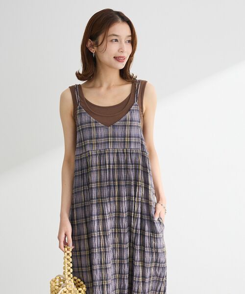 Petit fleur（プチフルール）の「・Petit Fleur レイヤードタンク（タンクトップ・レディース・ブラック/杢グレー/オフホワイト/ピンク/ブラウン/グリーン・FREE）」の9枚目の写真