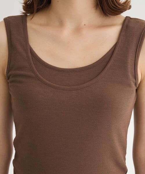 Petit fleur（プチフルール）の「・Petit Fleur レイヤードタンク（タンクトップ・レディース・ブラック/杢グレー/オフホワイト/ピンク/ブラウン/グリーン・FREE）」の13枚目の写真