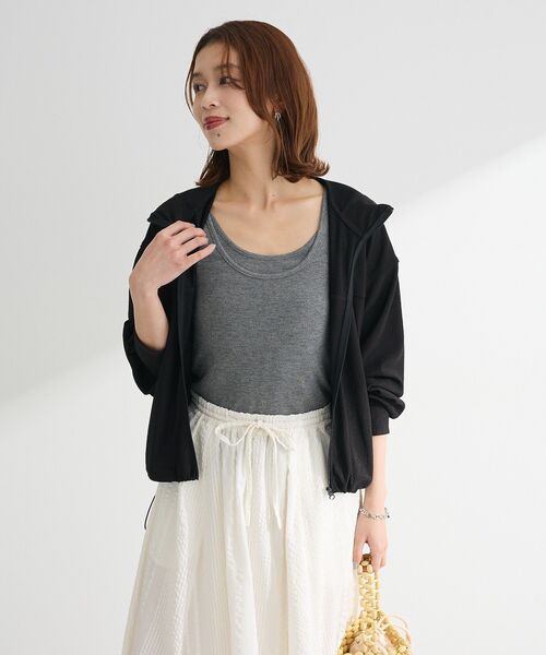 Petit fleur（プチフルール）の「・Petit Fleur レイヤードタンク（タンクトップ・レディース・ブラック/杢グレー/オフホワイト/ピンク/ブラウン/グリーン・FREE）」の16枚目の写真