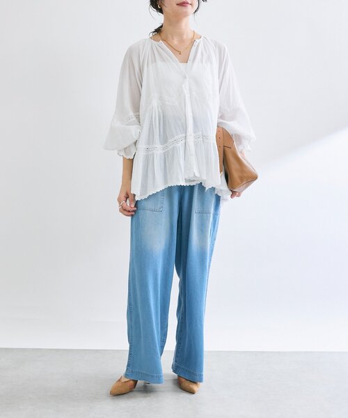 RIVE DROITE（リヴドロワ）の「【シーズンムードを高める】コットンボイルレースブラウス（シャツ/ブラウス・レディース・ホワイト/ブラック・FREE）」の3枚目の写真