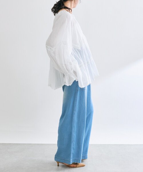 RIVE DROITE（リヴドロワ）の「【シーズンムードを高める】コットンボイルレースブラウス（シャツ/ブラウス・レディース・ホワイト/ブラック・FREE）」の5枚目の写真