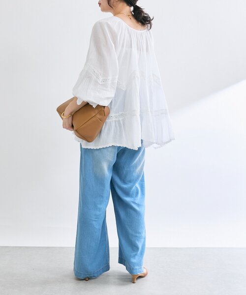 RIVE DROITE（リヴドロワ）の「【シーズンムードを高める】コットンボイルレースブラウス（シャツ/ブラウス・レディース・ホワイト/ブラック・FREE）」の6枚目の写真