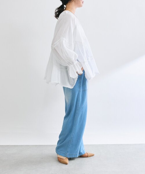 RIVE DROITE（リヴドロワ）の「【シーズンムードを高める】コットンボイルレースブラウス（シャツ/ブラウス・レディース・ホワイト/ブラック・FREE）」の11枚目の写真