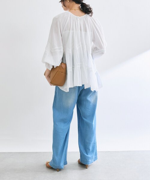 RIVE DROITE（リヴドロワ）の「【シーズンムードを高める】コットンボイルレースブラウス（シャツ/ブラウス・レディース・ホワイト/ブラック・FREE）」の12枚目の写真