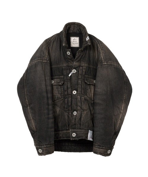Maison Mihara Yasuhiro フード付きブラックデニムジャケット Denim Puffer Jacket（デニムジャケット）｜Maison MIHARA YASUHIRO