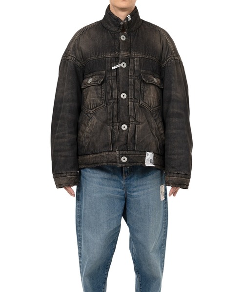 Maison MIHARA YASUHIRO（メゾンミハラヤスヒロ）の「Denim Puffer Jacket（デニムジャケット・メンズ・ブラック/インディゴブルー・44/46/48）」の4枚目の写真