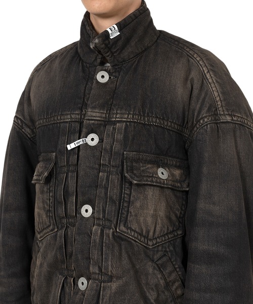 Maison MIHARA YASUHIRO（メゾンミハラヤスヒロ）の「Denim Puffer Jacket（デニムジャケット・メンズ・ブラック/インディゴブルー・44/46/48）」の8枚目の写真