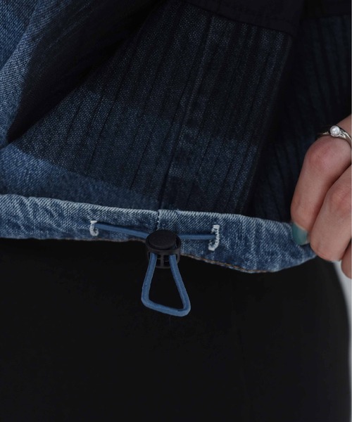 新品　今季　新作　いエイミーロウ　デニムMIXドロストシャツ　ブラック デニムMIXドロストシャツ Eimee Law│Eimee Law & LHELBIE 公式