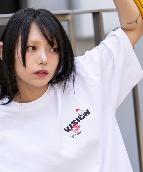 VISION STREET WEAR（ヴィジョンストリートウェア）の「∴WEGO/VISION別注ボックスロゴゴーストスケーターT（Tシャツ/カットソー・メンズ・パープル/ブラック/ホワイト・LARGE/MEDIUM）」の20枚目の写真