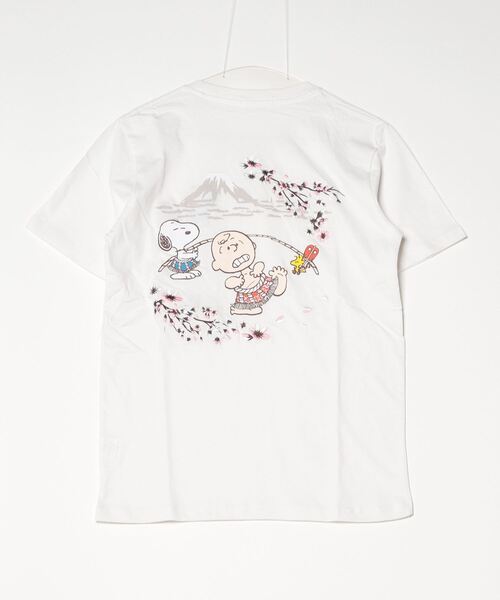 PEANUTS(ピーナッツ)の「PEAUTS 和柄 刺繍&プリント 天竺半袖Tシャツ(Tシャツ/カットソー・メンズ・ブラック/ホワイト・M/L/LL)」の21枚目の写真