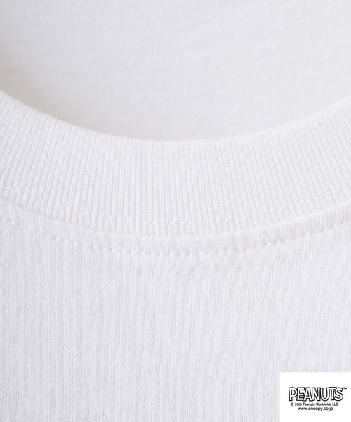 PEANUTS(ピーナッツ)の「PEAUTS 和柄 刺繍&プリント 天竺半袖Tシャツ(Tシャツ/カットソー・メンズ・ブラック/ホワイト・M/L/LL)」の6枚目の写真