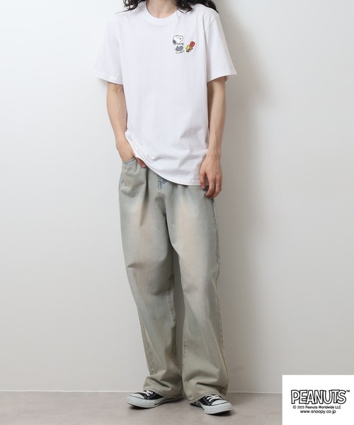 PEANUTS(ピーナッツ)の「PEAUTS 和柄 刺繍&プリント 天竺半袖Tシャツ(Tシャツ/カットソー・メンズ・ブラック/ホワイト・M/L/LL)」の19枚目の写真