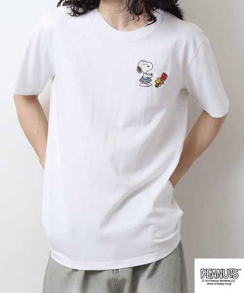 PEANUTS(ピーナッツ)の「PEAUTS 和柄 刺繍&プリント 天竺半袖Tシャツ(Tシャツ/カットソー・メンズ・ブラック/ホワイト・M/L/LL)」の16枚目の写真