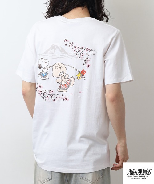 ドーナツ・ピーナツ 単独ツアー豆丸 Tシャツ セール】PEANUTS 刺繍＆プリントTシャツ（Tシャツ/カットソー