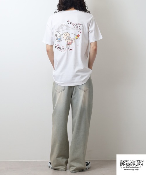 PEANUTS(ピーナッツ)の「PEAUTS 和柄 刺繍&プリント 天竺半袖Tシャツ(Tシャツ/カットソー・メンズ・ブラック/ホワイト・M/L/LL)」の20枚目の写真