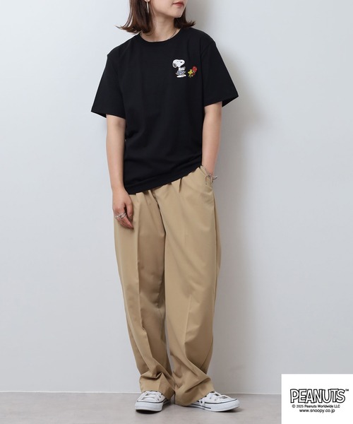 PEANUTS(ピーナッツ)の「PEAUTS 和柄 刺繍&プリント 天竺半袖Tシャツ(Tシャツ/カットソー・メンズ・ブラック/ホワイト・M/L/LL)」の14枚目の写真