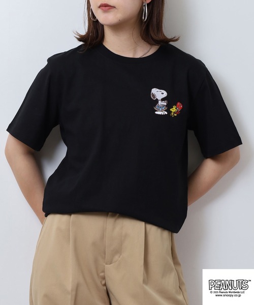 PEANUTS(ピーナッツ)の「PEAUTS 和柄 刺繍&プリント 天竺半袖Tシャツ(Tシャツ/カットソー・メンズ・ブラック/ホワイト・M/L/LL)」の11枚目の写真