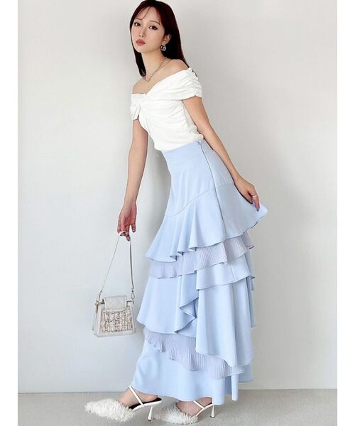 ★専用ページです★水色スカート＆ピンクトップ セール】グロッシーフレアスカート（スカート）｜PAGEBOY