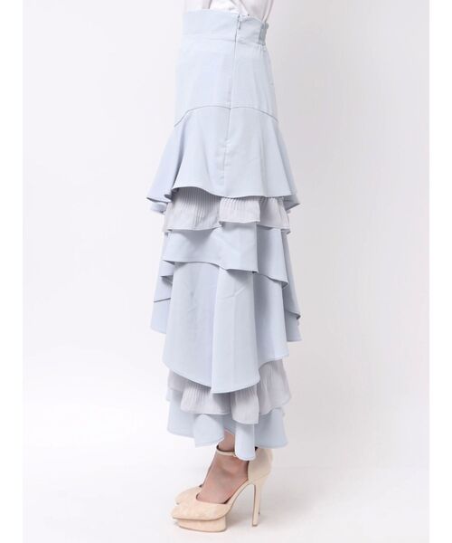 RESEXXY（リゼクシー）の「プリーツヘムラッフルフレアスカート（スカート・レディース・ブルー/ブラック/ベージュ・FREE）」の16枚目の写真