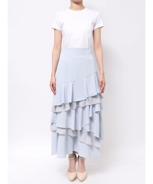 RESEXXY（リゼクシー）の「プリーツヘムラッフルフレアスカート（スカート・レディース・ブルー/ブラック/ベージュ・FREE）」の21枚目の写真