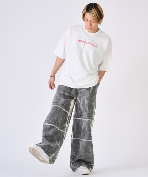 RE730（アールイーセブンサーティー）の「ビンテージ古着風ワイドデニムパンツ（デニムパンツ・メンズ・グレー・X-LARGE/LARGE/MEDIUM）」の5枚目の写真