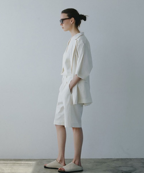 ETRE TOKYO（エトレトウキョウ）の「コットンリネンハーフパンツ（その他パンツ・レディース・ホワイト/ネイビー・S/M）」の11枚目の写真