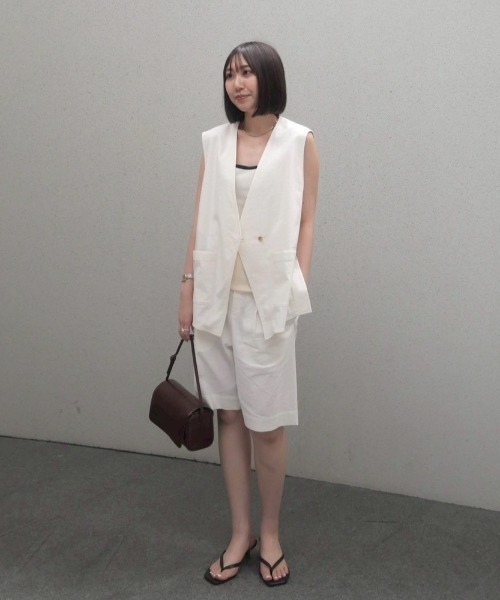 ETRE TOKYO（エトレトウキョウ）の「コットンリネンハーフパンツ（その他パンツ・レディース・ホワイト/ネイビー・S/M）」の15枚目の写真