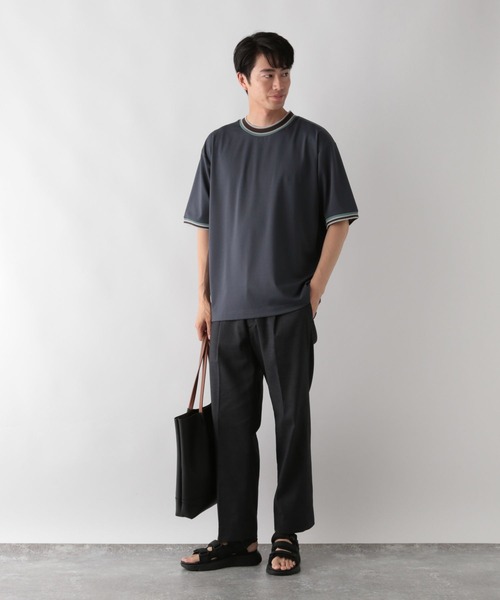 GLOBAL WORK(グローバルワーク)の「ニット切り替え/ポンチTシャツ/498714(Tシャツ/カットソー・メンズ・ネイビー/オフホワイト/チャコールグレー/グレイッシュベージュ・S/XL/L/M)」の10枚目の写真