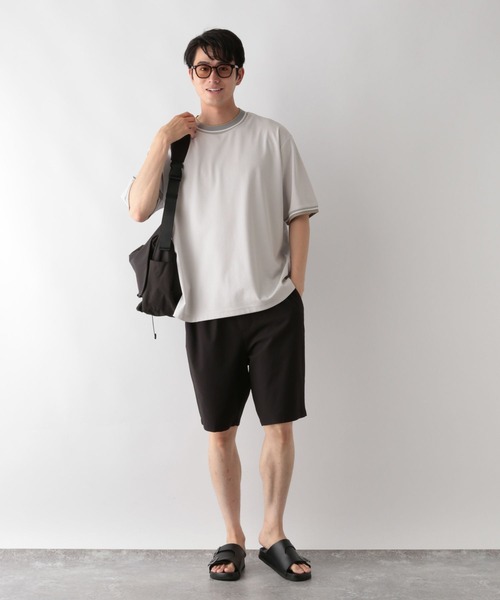 GLOBAL WORK(グローバルワーク)の「ニット切り替え/ポンチTシャツ/498714(Tシャツ/カットソー・メンズ・ネイビー/オフホワイト/チャコールグレー/グレイッシュベージュ・S/XL/L/M)」の13枚目の写真