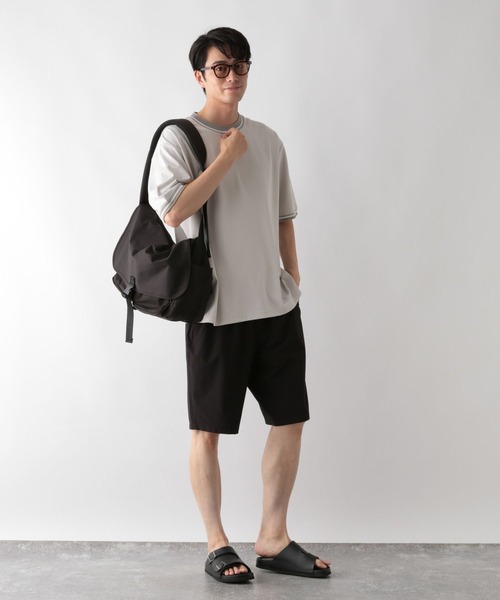 GLOBAL WORK(グローバルワーク)の「ニット切り替え/ポンチTシャツ/498714(Tシャツ/カットソー・メンズ・ネイビー/オフホワイト/チャコールグレー/グレイッシュベージュ・S/XL/L/M)」の14枚目の写真