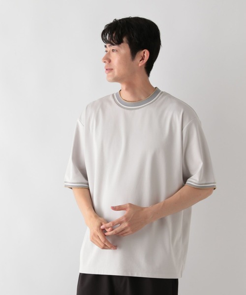 GLOBAL WORK(グローバルワーク)の「ニット切り替え/ポンチTシャツ/498714(Tシャツ/カットソー・メンズ・ネイビー/オフホワイト/チャコールグレー/グレイッシュベージュ・S/XL/L/M)」の15枚目の写真