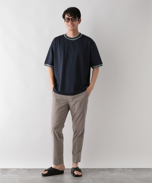 GLOBAL WORK(グローバルワーク)の「ニット切り替え/ポンチTシャツ/498714(Tシャツ/カットソー・メンズ・ネイビー/オフホワイト/チャコールグレー/グレイッシュベージュ・S/XL/L/M)」の17枚目の写真