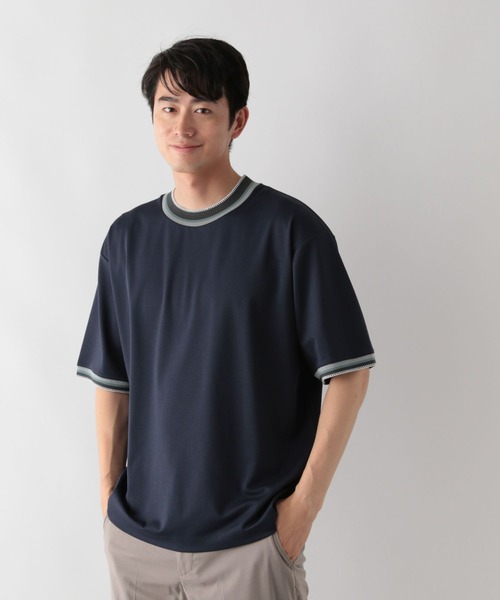 GLOBAL WORK(グローバルワーク)の「ニット切り替え/ポンチTシャツ/498714(Tシャツ/カットソー・メンズ・ネイビー/オフホワイト/チャコールグレー/グレイッシュベージュ・S/XL/L/M)」の19枚目の写真