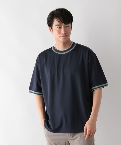 GLOBAL WORK(グローバルワーク)の「ニット切り替え/ポンチTシャツ/498714(Tシャツ/カットソー・メンズ・ネイビー/オフホワイト/チャコールグレー/グレイッシュベージュ・S/XL/L/M)」の20枚目の写真