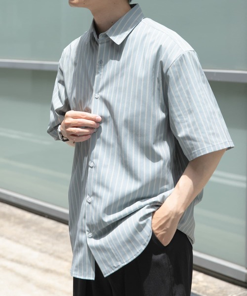 ITEMS URBANRESEARCH（アイテムズ アーバンリサーチ）の「Multi Stripes R.Collar shirts（シャツ/ブラウス・メンズ・ブルー/ブラウン/ベージュ・MEDIUM/LARGE）」の5枚目の写真